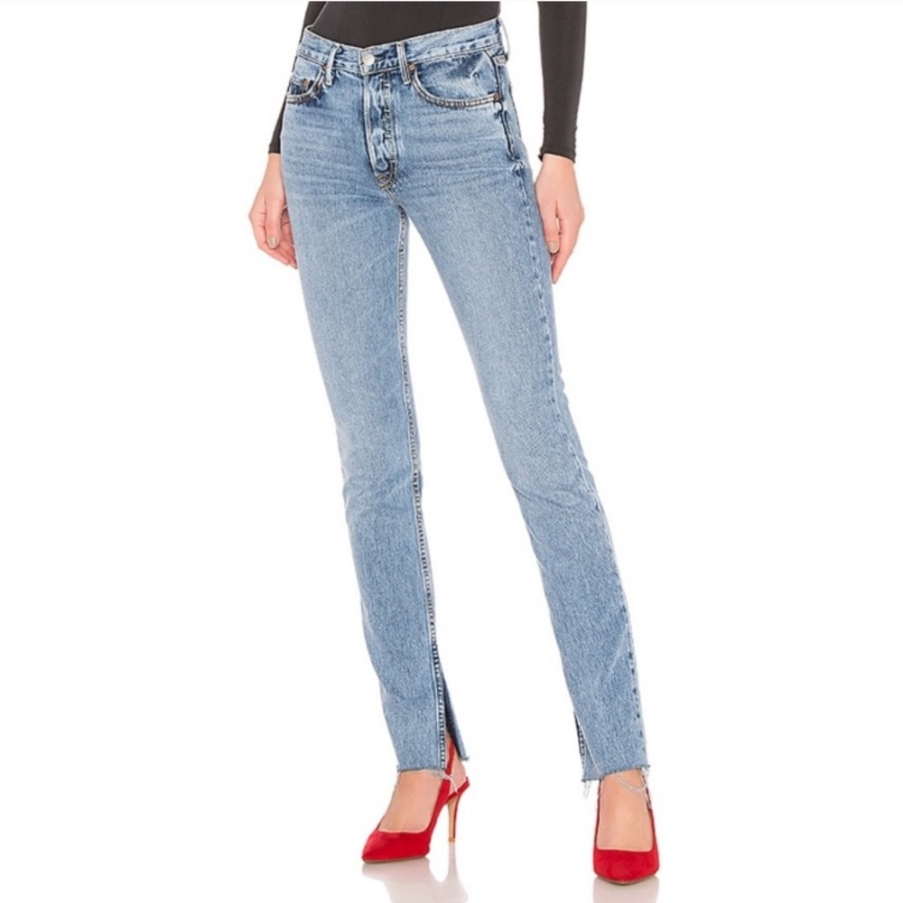 GRLFRND Addison High Rise Split Boot Jeans
